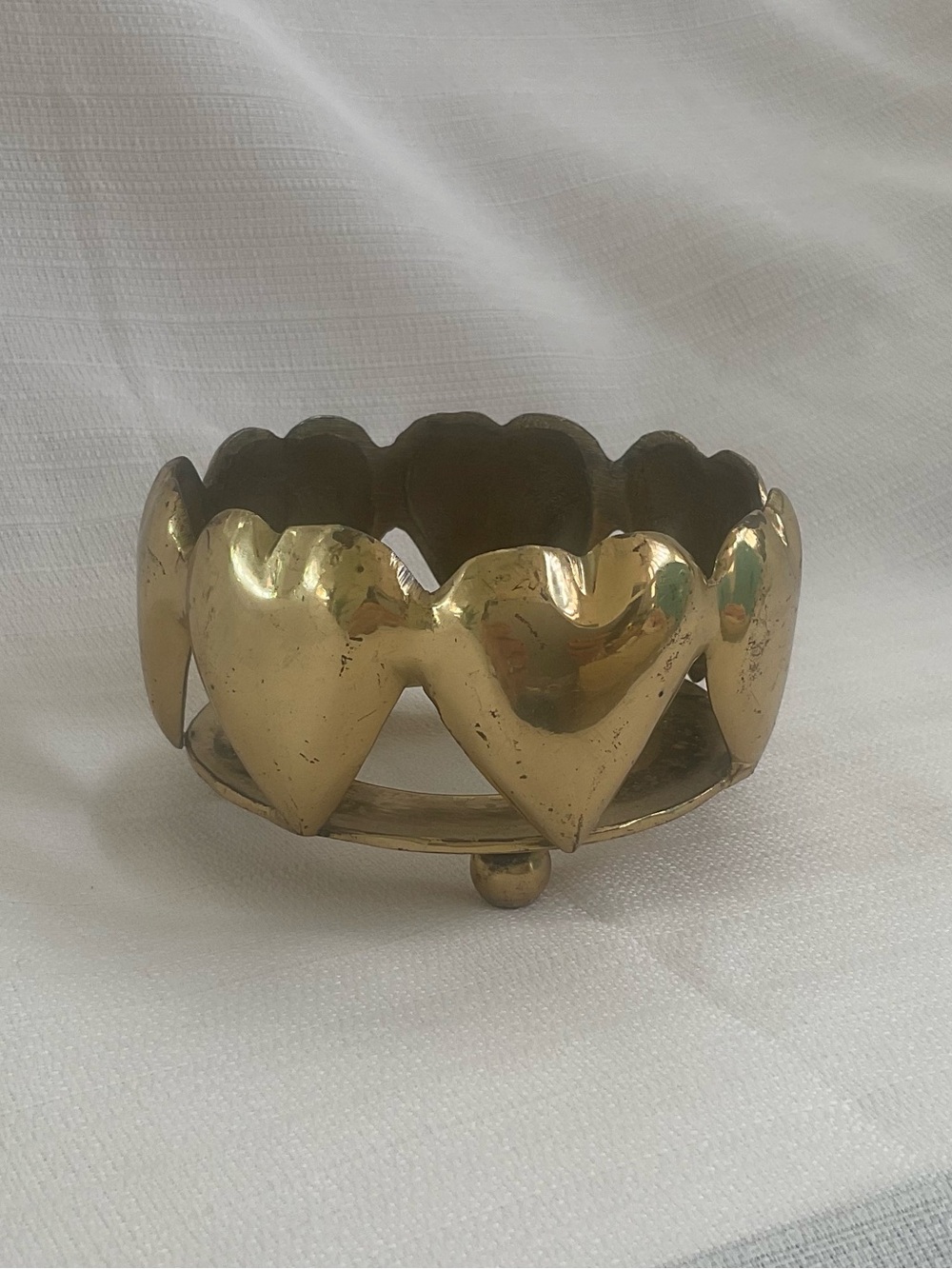 VINTAGE BRASS Heart Candle Holder
